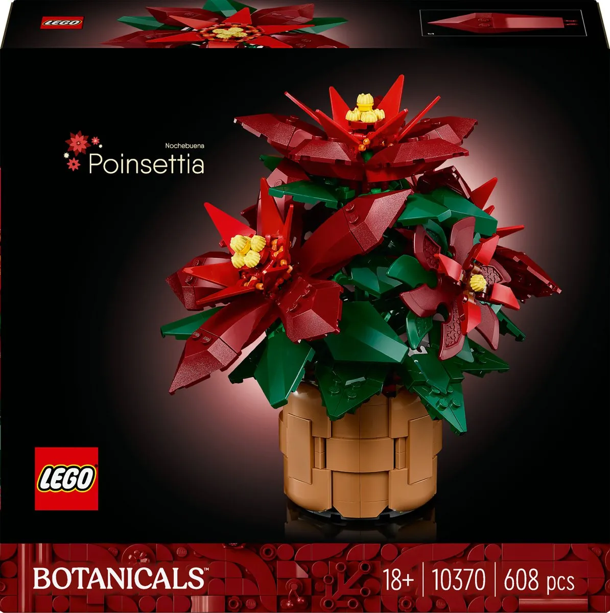 LEGO Icons Kerstster Poinsettia 10370 - 608 Stukken
