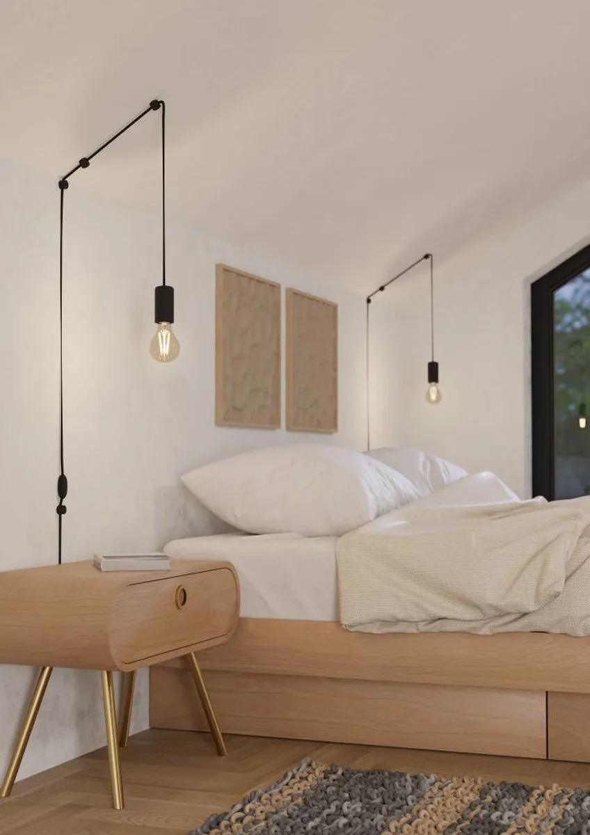 Eglo Pinetina Hanglamp E27 - Staal Zwart