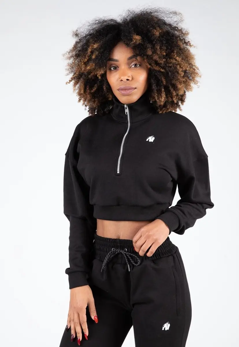 Gorilla Wear Ocala Cropped Half-Zip Sweatshirt XS