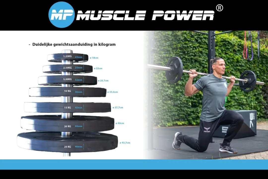 Muscle Power MP2005 Halterschijf 15KG - 37.7cm - 50mm