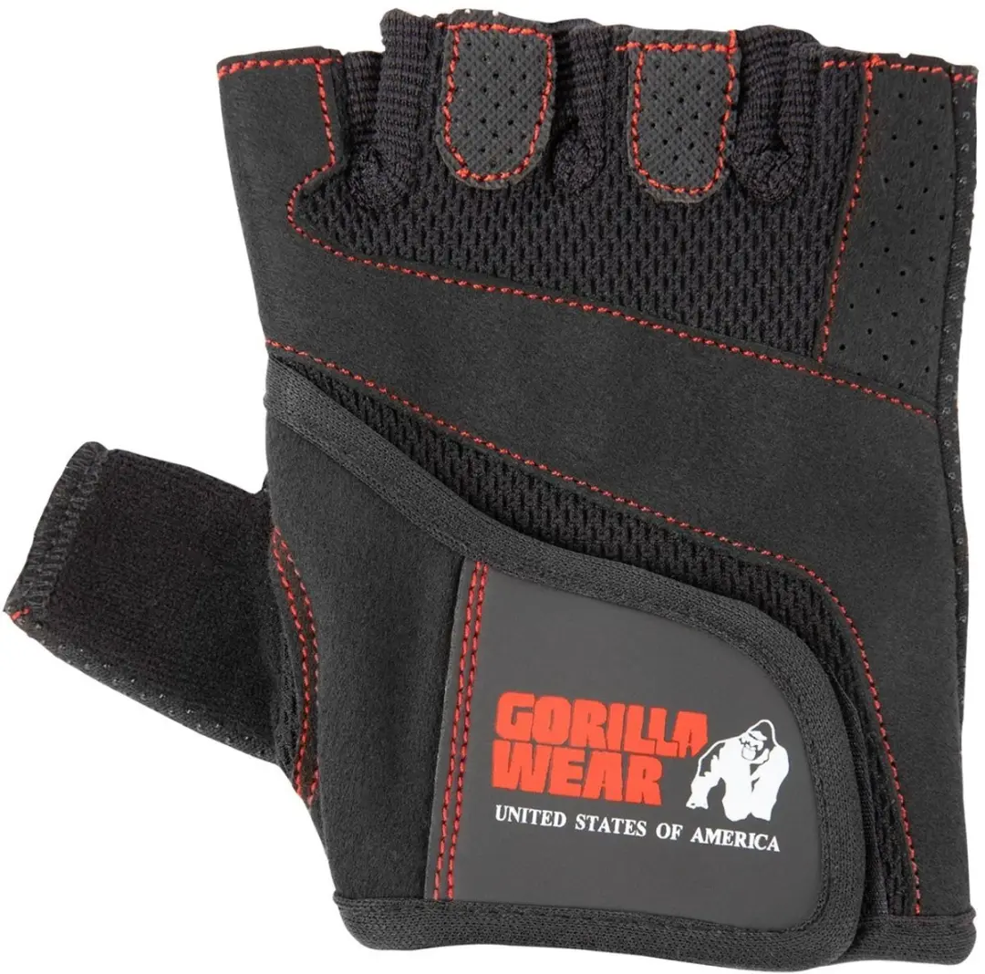 Gorilla Wear Fitness Handschoenen Zwart/Rode Stiksels L
