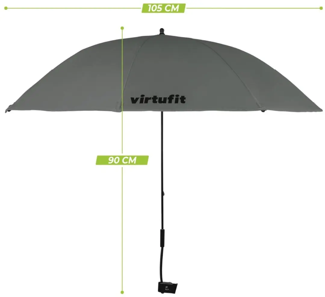 Virtufit Universele Stoelparasol 105cm - Grijs - 360° Draaibaar