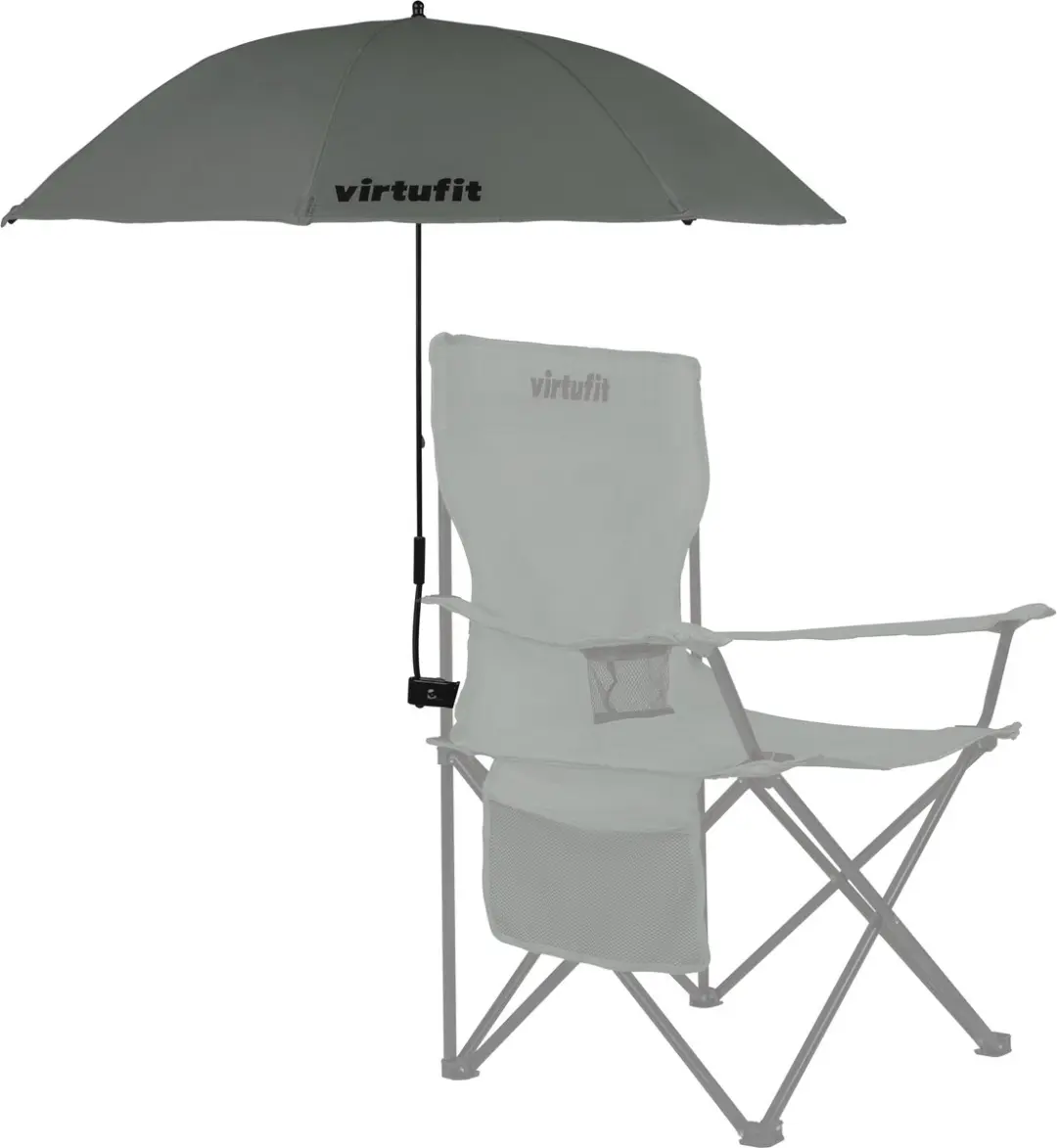Virtufit Universele Stoelparasol 105cm - Grijs - 360° Draaibaar