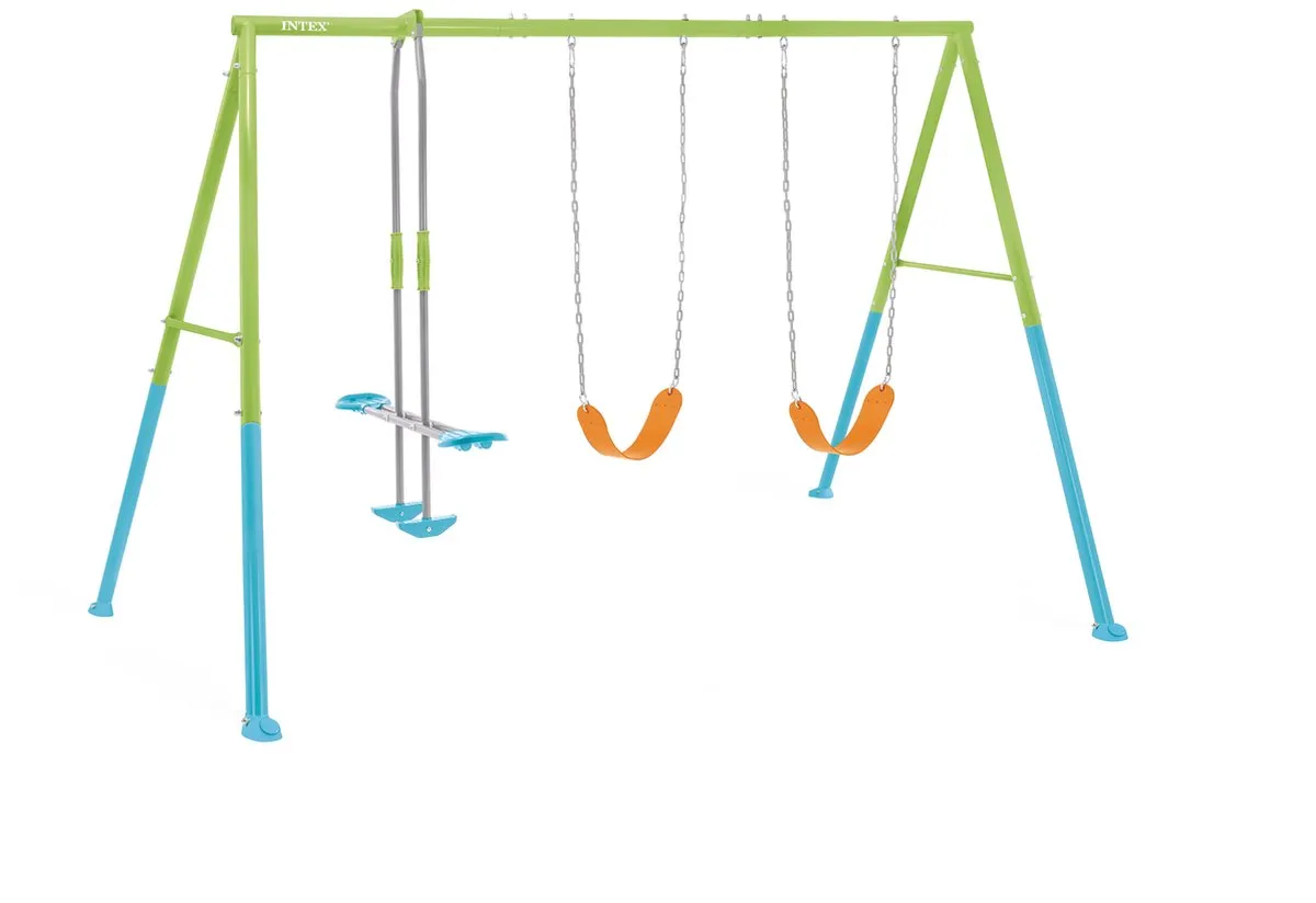 Intex Swing & Glide Drie Swing Activiteiten Schommelset - Blauw/ Groen/ Oranje