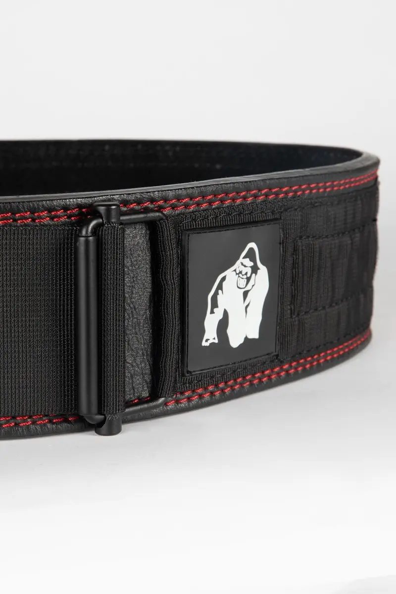 Gorilla Wear Halterriem 4 Inch Premium Leather - Zwart L/XL