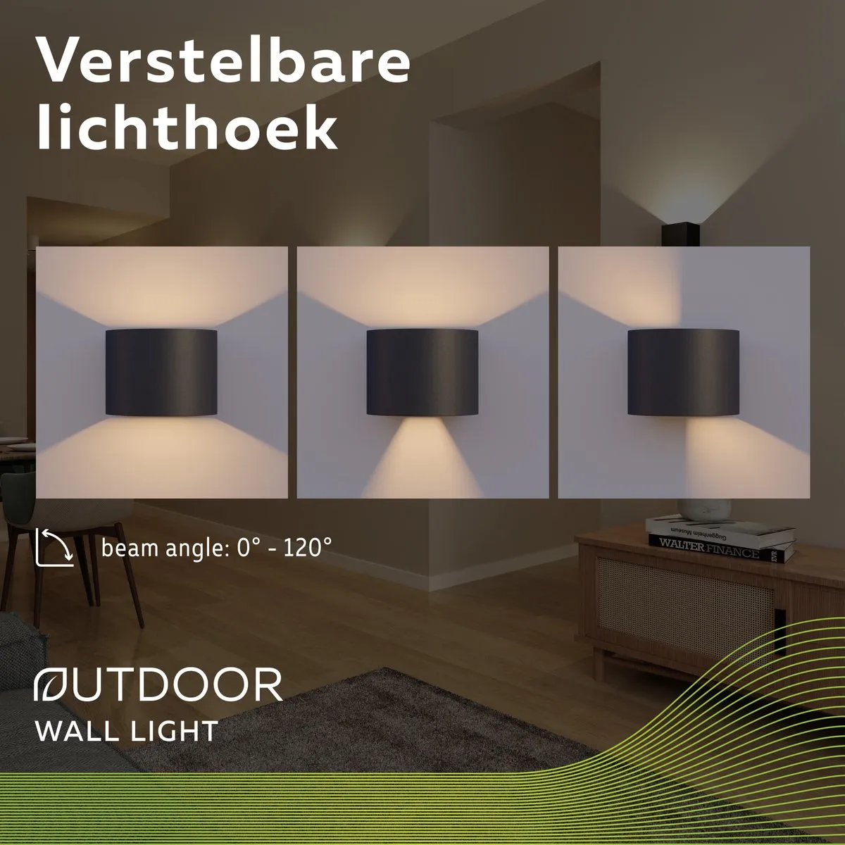 Calex LED Wandlamp Verona 2 Stuks - Zwart - 7W Warm Wit