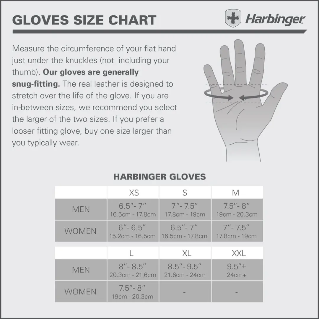 Harbinger Power Stretchback Fitness Handschoenen - Zwart M