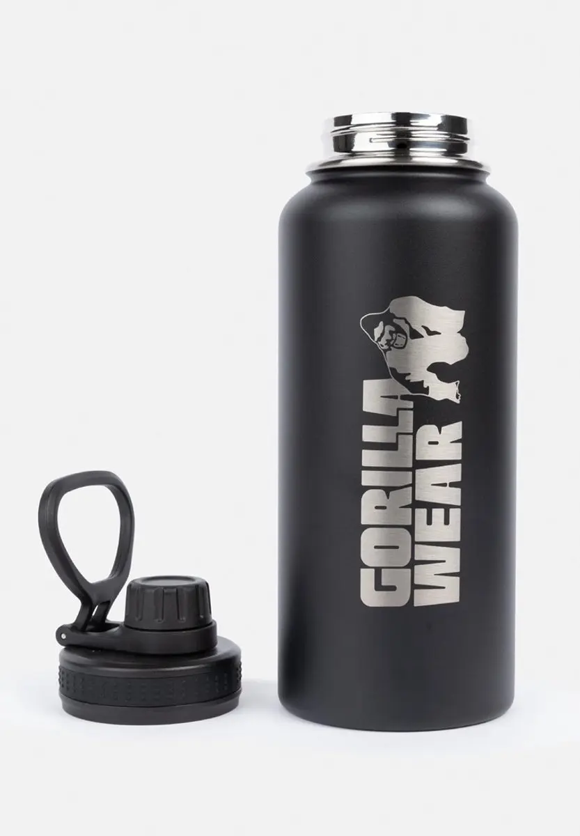 Gorilla Wear Geïsoleerde RVS Waterfles 1000ml - Zwart - afbeelding 6 van 6