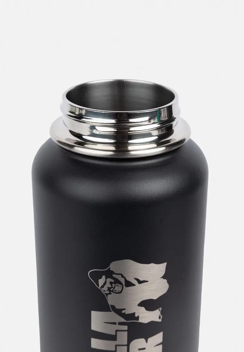 Gorilla Wear Geïsoleerde RVS Waterfles 1000ml - Zwart - afbeelding 3 van 6