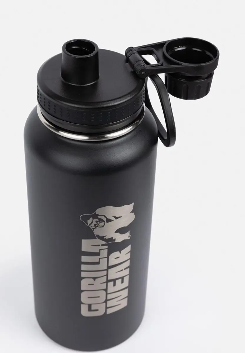 Gorilla Wear Geïsoleerde RVS Waterfles 1000ml - Zwart - afbeelding 5 van 6