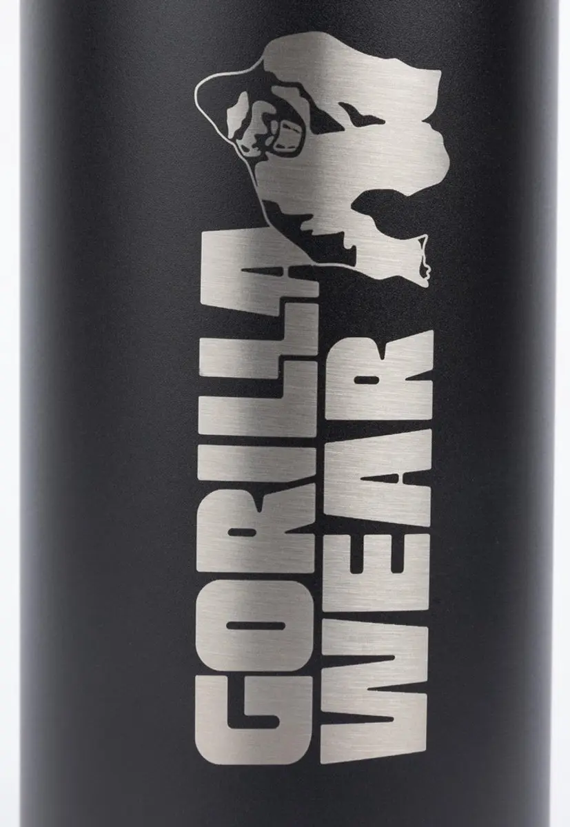 Gorilla Wear Geïsoleerde RVS Waterfles 1000ml - Zwart - afbeelding 4 van 6