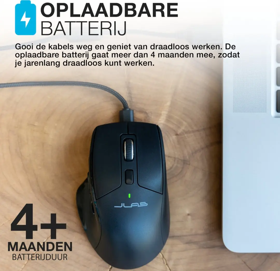 JLab Jbuds MJBMOUSERBLK124 Draadloze Muis - Zwart