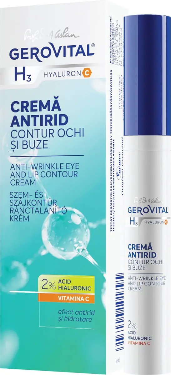 Gerovital H3 Hyaluron C Oog- en Lipcrème 15ml