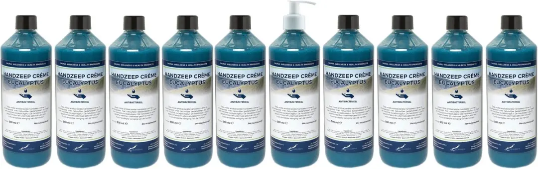 Splashbox Cosmetics Crème Eucalyptus Handzeep 500ml - 10 Stuks