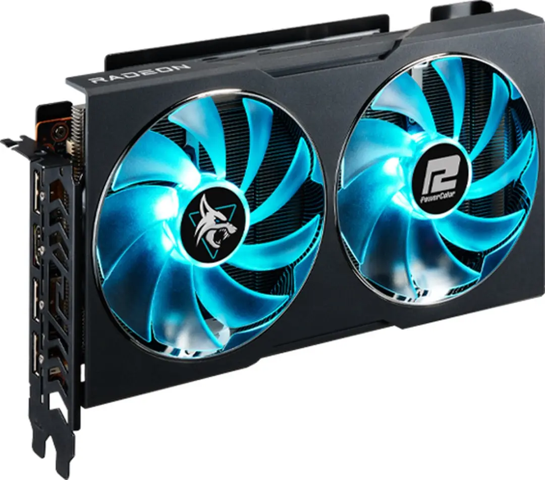 PowerColor Hellhound Radeon RX7600 8G-L/OC Grafische Kaart - 8GB GDDR6 - Zwart