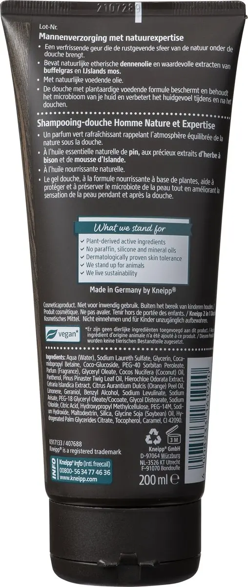 Kneipp Men Nature Feeling Douchegel & Shampoo 2-in-1 - 6x200ml