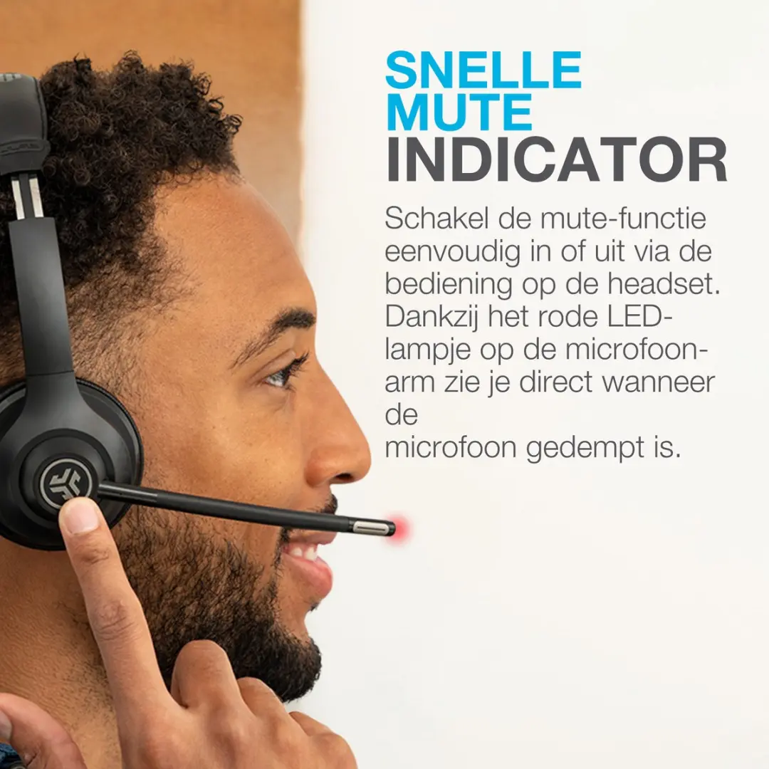 JLab Go Work Headset - Bluetooth - 55 uur - USB-C - Zwart