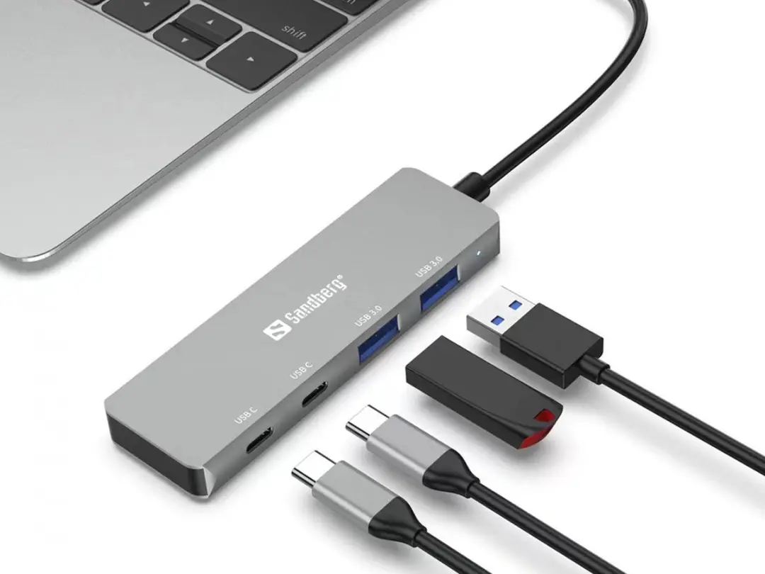 Sandberg 136-50 USB-C Hub - 4 Poorten Grijs