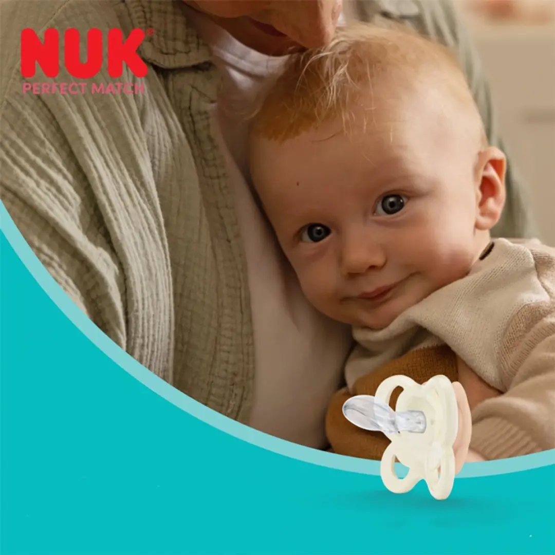 NUK Perfect Match Luchtfopspeen Disney Beer 0-6m - Grijs