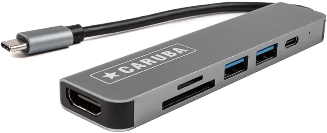 Caruba D248161 USB-C Hub 6-in-1 - Grijs