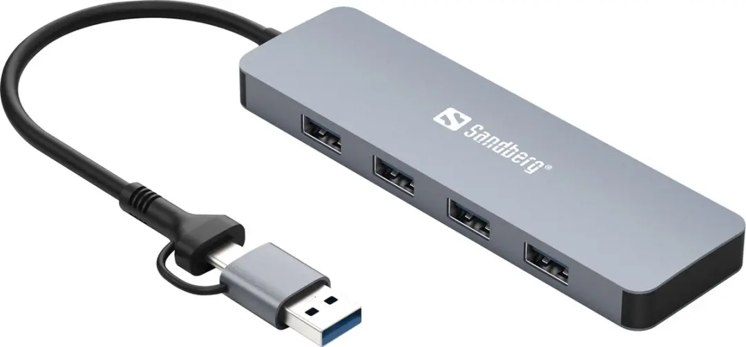 Sandberg 136-63 USB 3.0 Hub - 4 Poorten - Aluminium - afbeelding 6 van 6