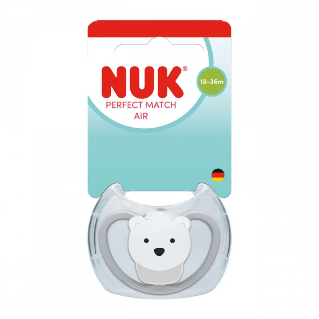 NUK Perfect Match Air Fopspeen - Grijs - Siliconen 6-18 maanden