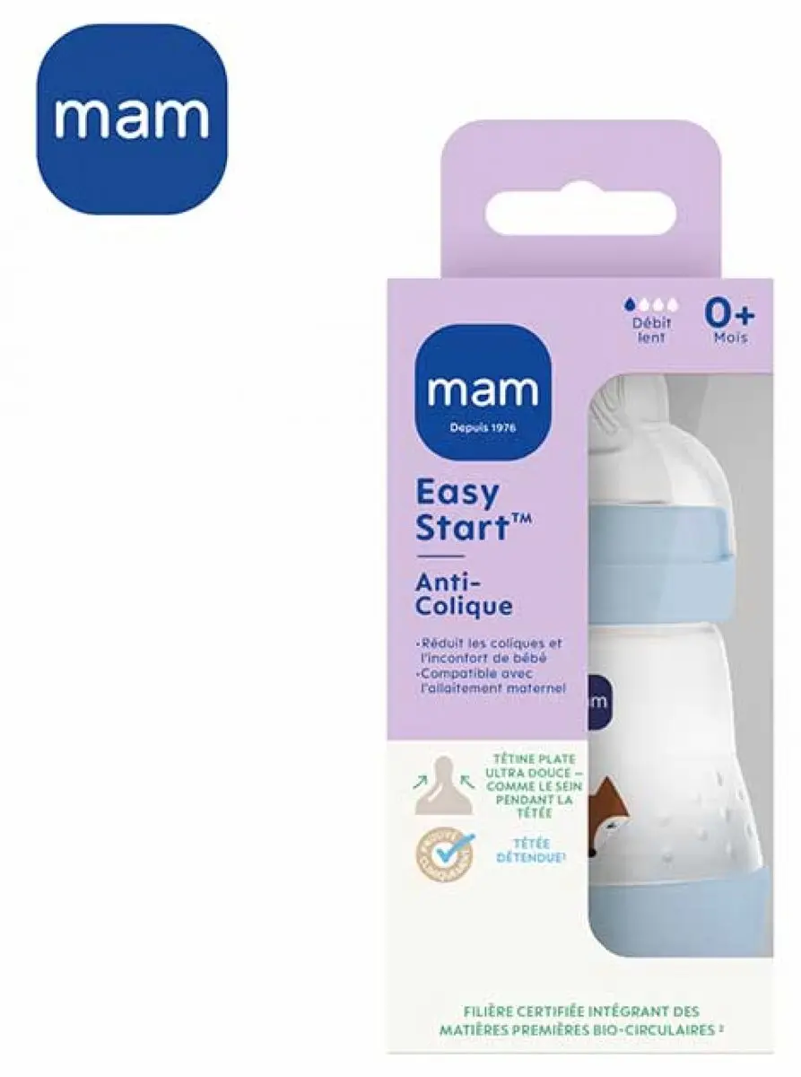 MAM Easy Start Zuigfles 160ml - Blauw - 2 Stuks
