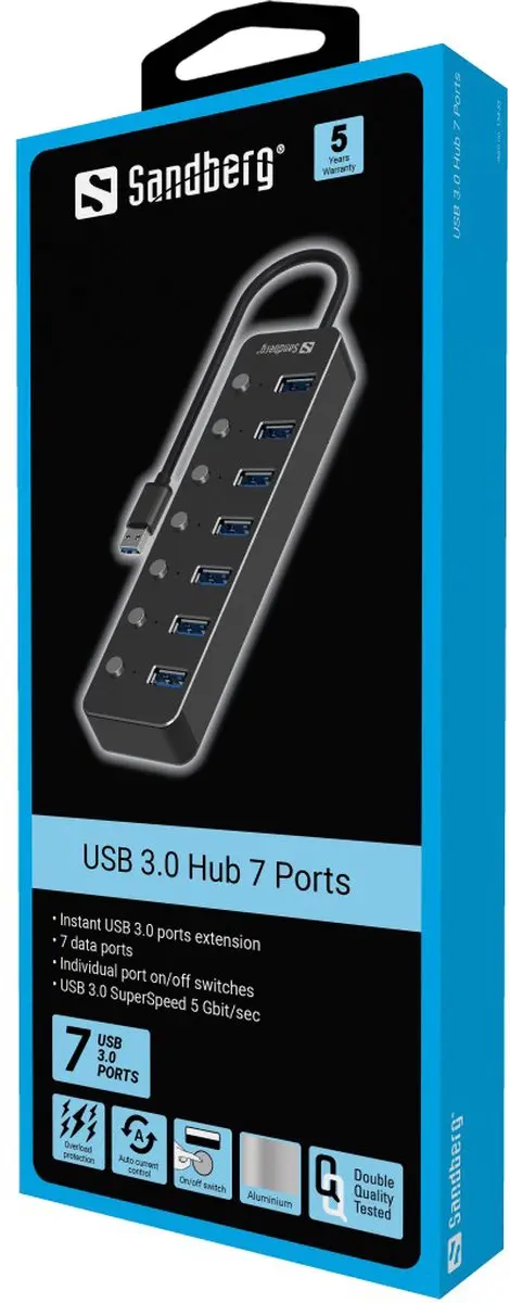 Sandberg USB 3.0 Hub 7 Poorten
