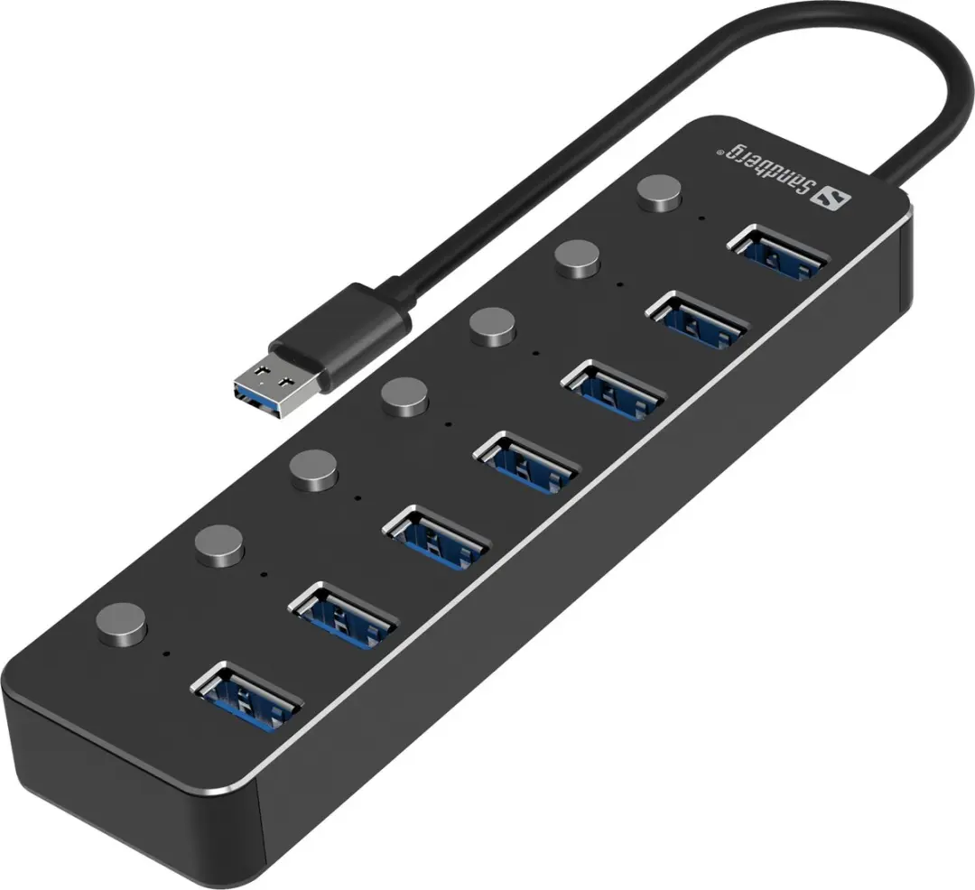 Sandberg USB 3.0 Hub 7 Poorten - 134-33 - Zwart