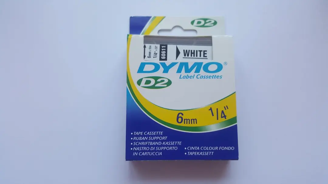 Dymo D2-labeltape 6mm x 10m - Wit