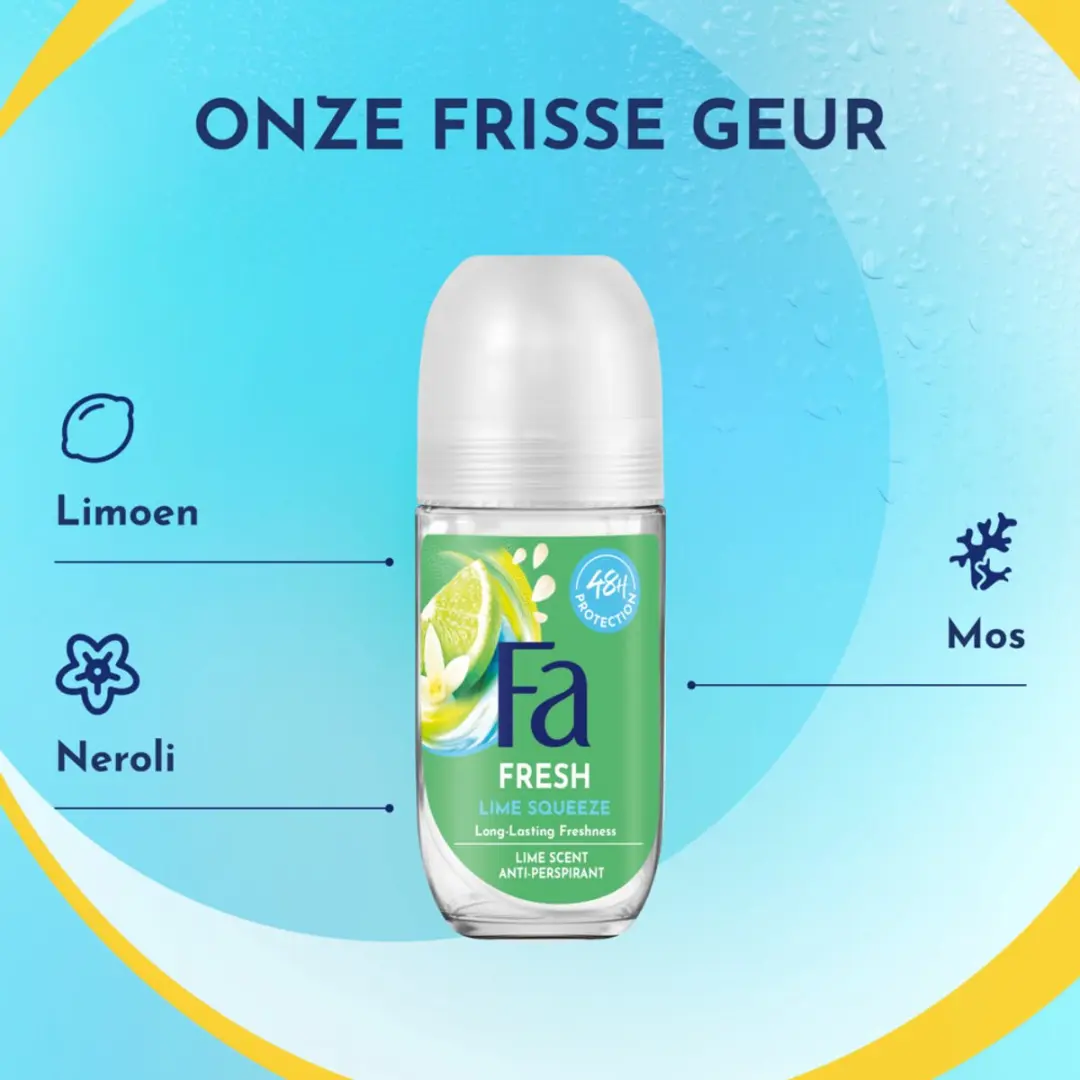 Fa Deo Roll-on Women Caribbean Lemon 50ml - 6 Stuks