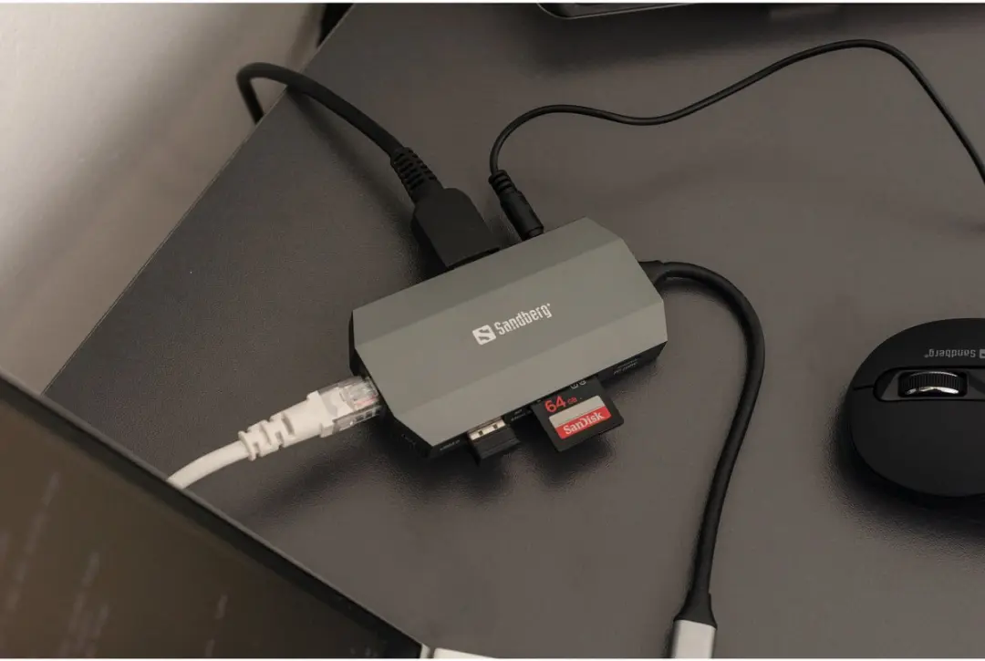 Sandberg 136-33 USB-C 6-in-1 Travel Dock - Grijs