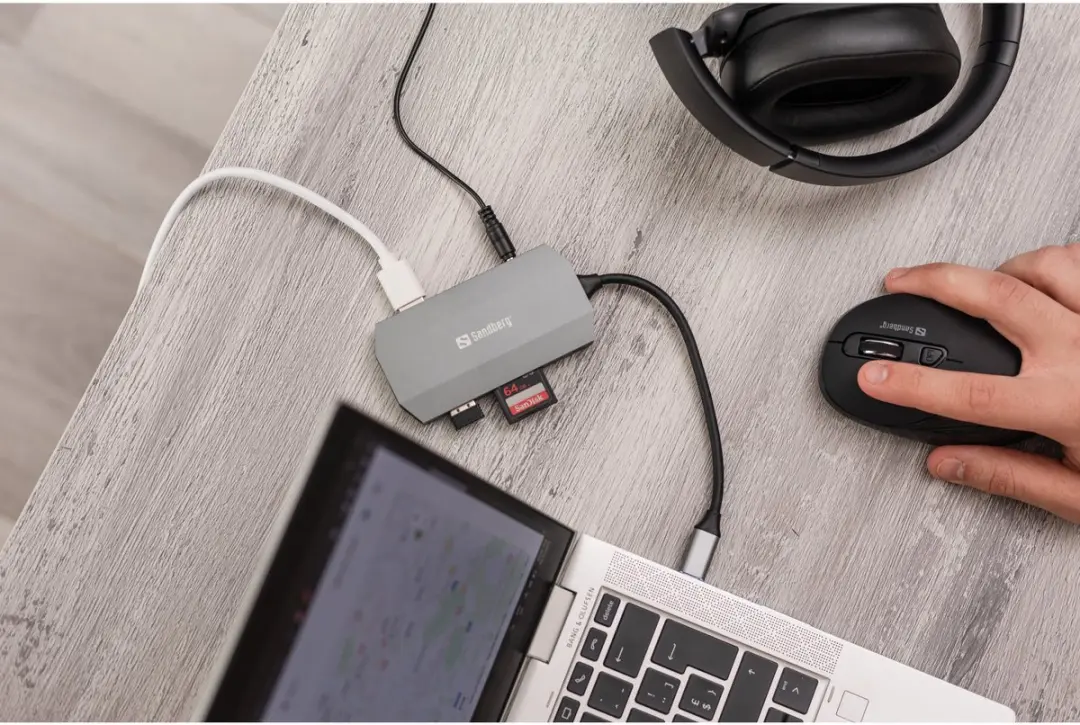 Sandberg 136-33 USB-C 6-in-1 Travel Dock - Grijs