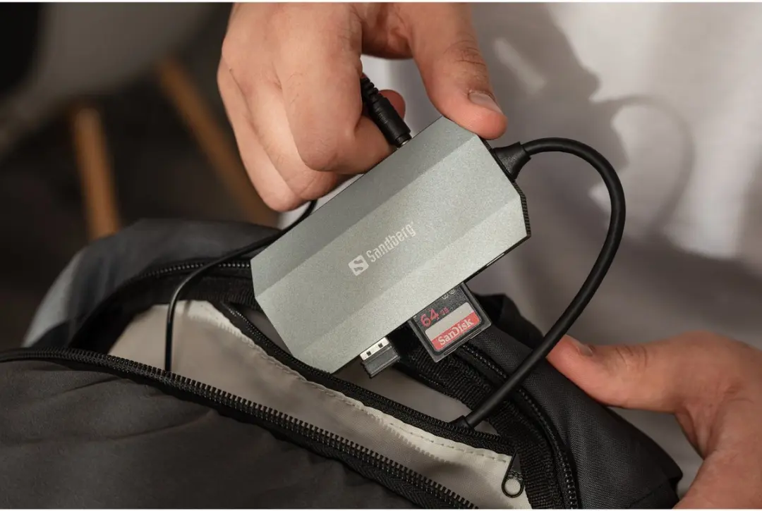 Sandberg 136-33 USB-C 6-in-1 Travel Dock - Grijs - afbeelding 6 van 6