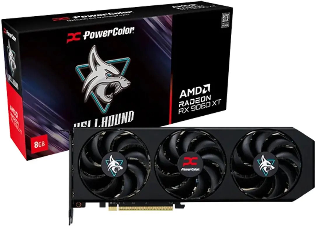 PowerColor Hellhound RX9060XT 8G-L/OC Radeon RX 9060 XT - 8GB GDDR6