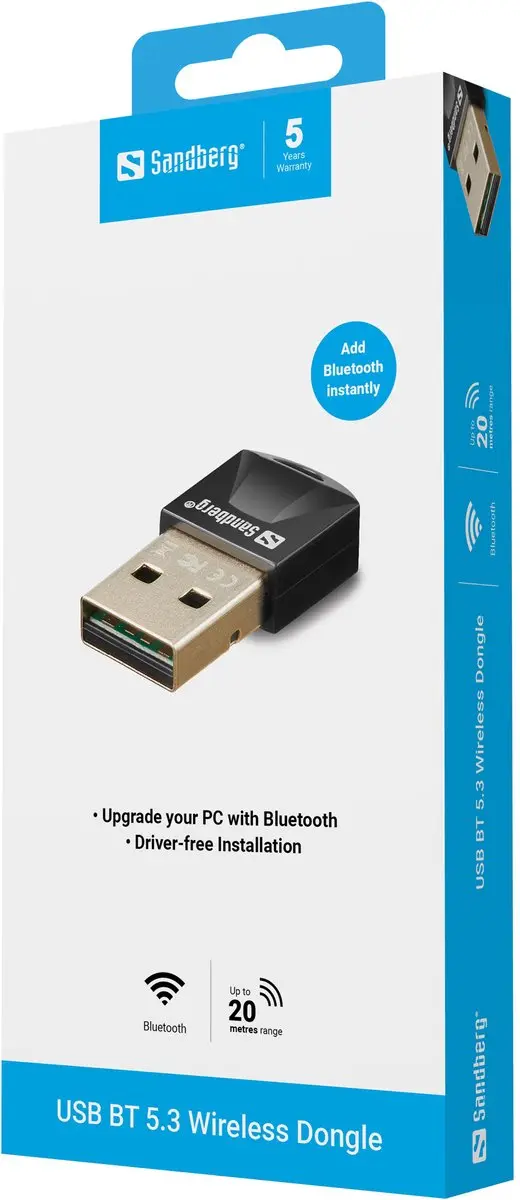 Sandberg 134-34 USB Bluetooth 5.0 Dongle - Zwart