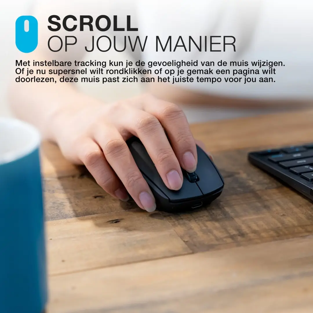 JLab Go Charge MGOCHRGMSRBLK124 Draadloze Muis - Zwart