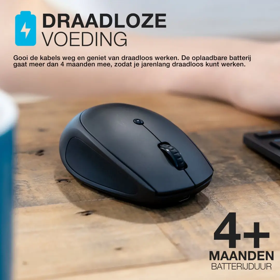 JLab Go Charge MGOCHRGMSRBLK124 Draadloze Muis - Zwart