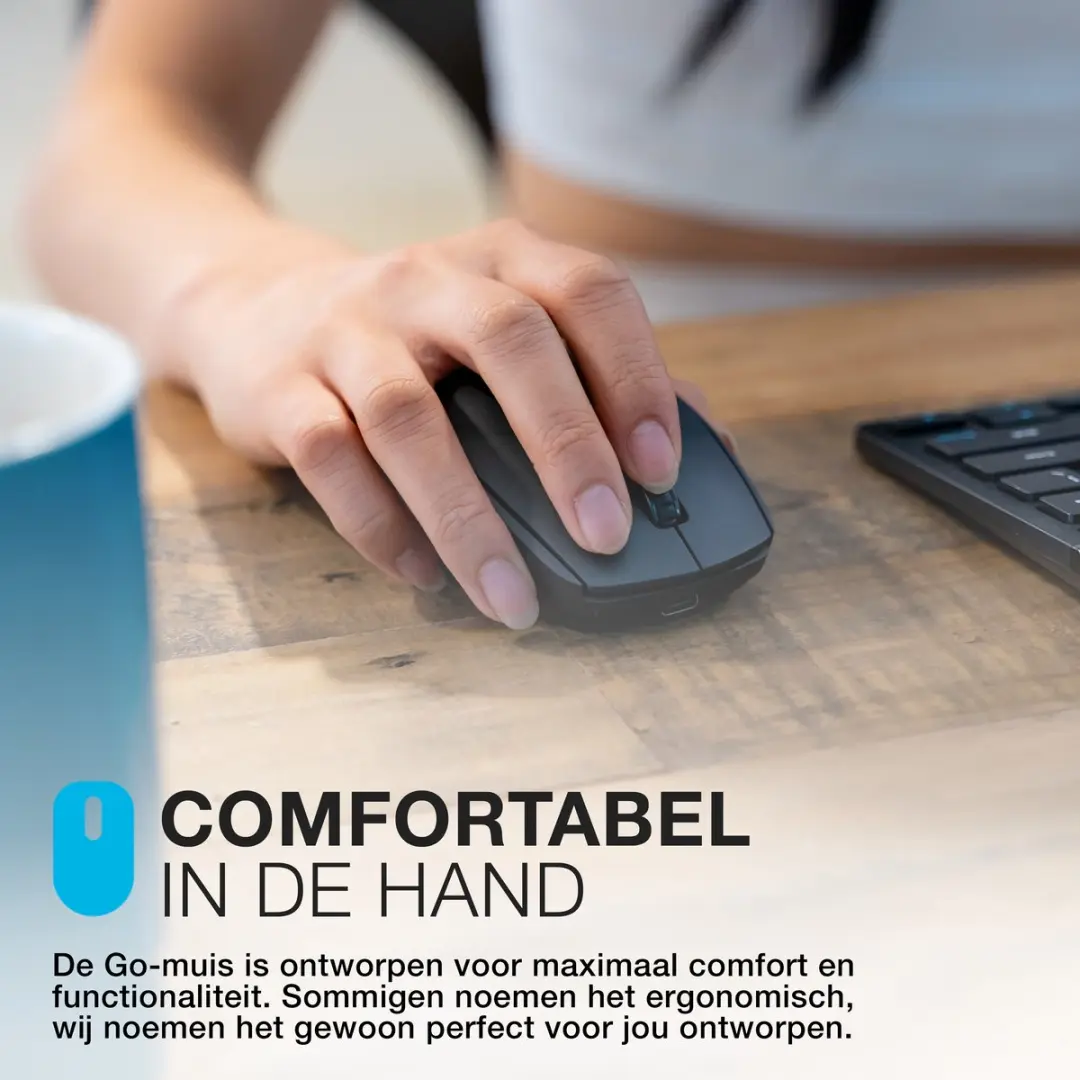 JLab Go Charge MGOCHRGMSRBLK124 Draadloze Muis - Zwart