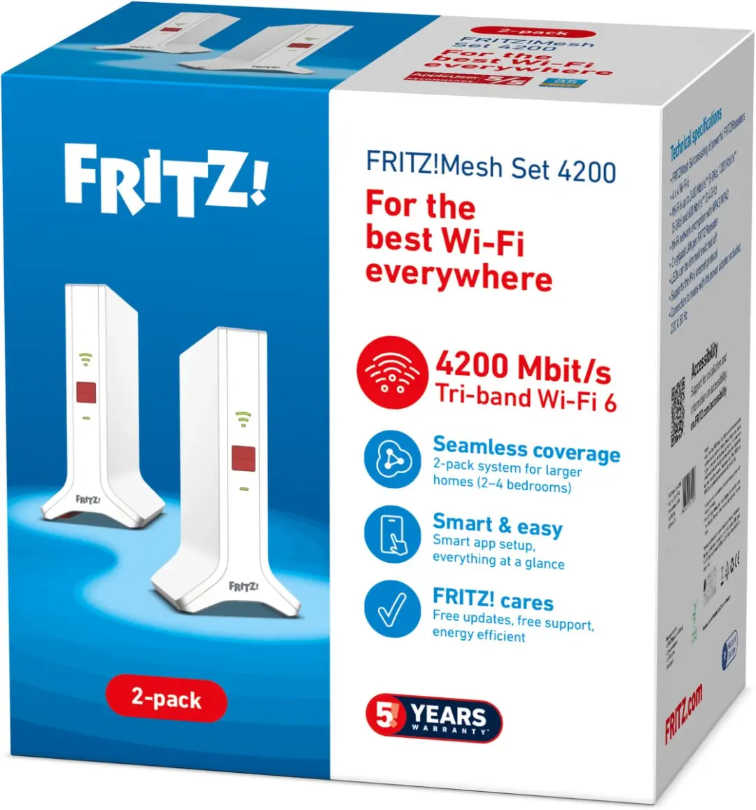 FRITZ! Mesh WiFi Set 4200 - WiFi 6E Versterker 2 Pack