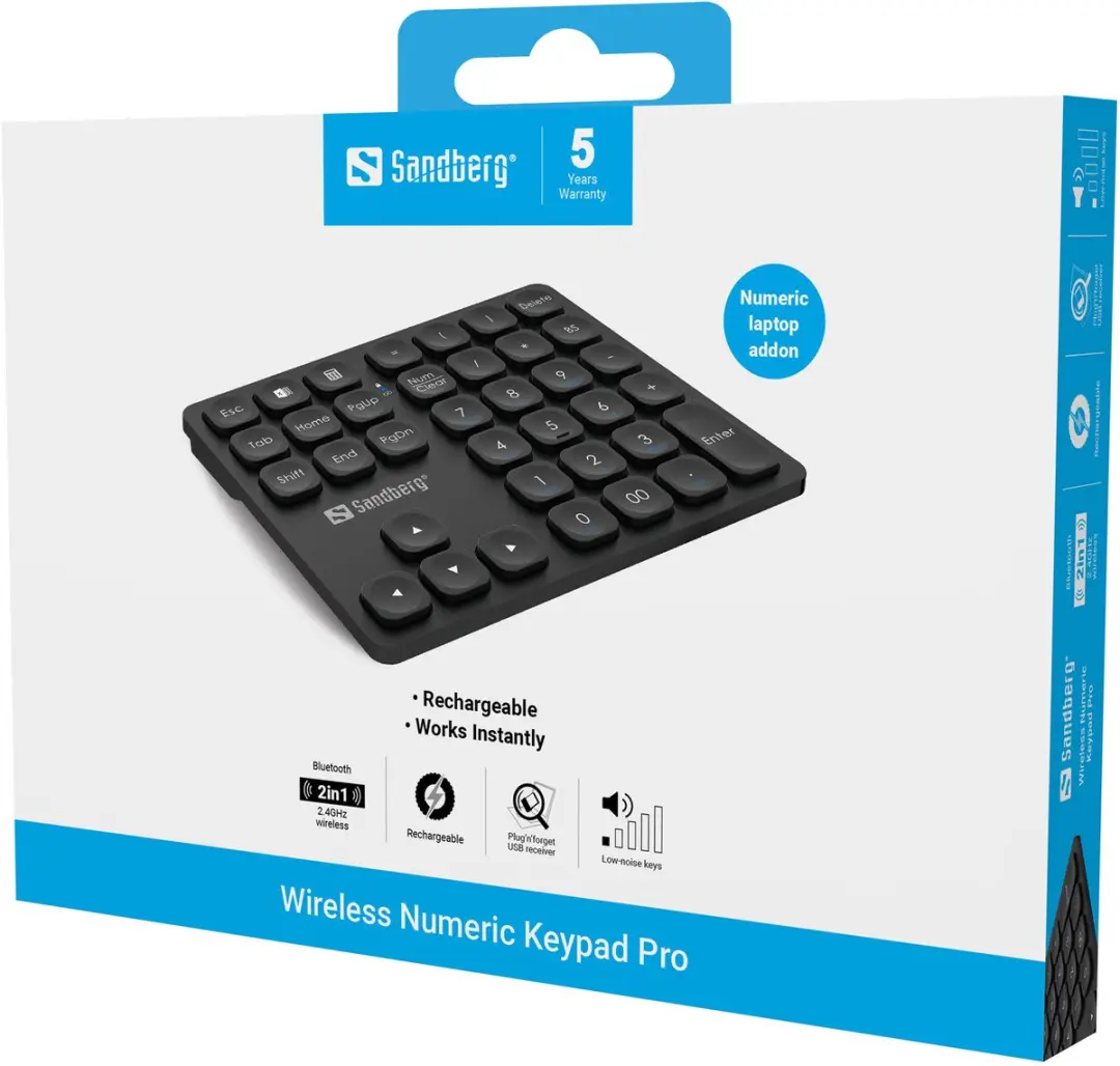 Sandberg 630-09 Wireless Numeric Keypad Pro - Zwart
