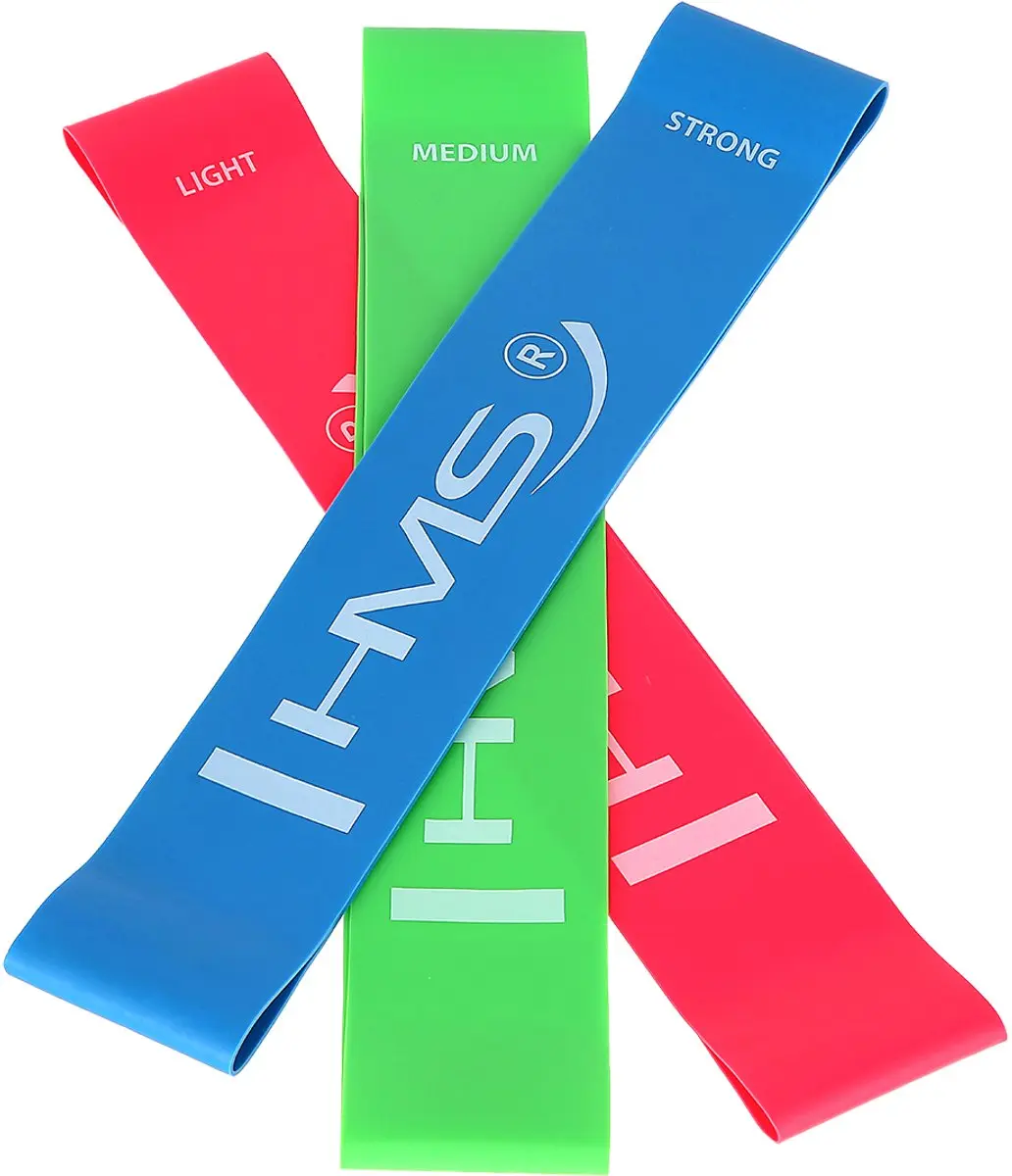 HMS Mini Bands Weerstandsbanden Set - 3 Stuks - Blauw/Rood/Rozig