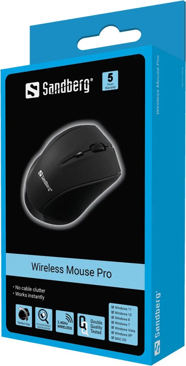 Sandberg Wireless Mouse Pro 630-06 - Zwart