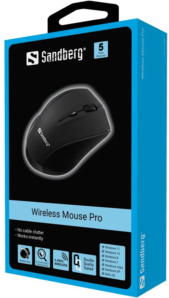 Sandberg Wireless Mouse Pro 630-06 - Zwart - afbeelding 6 van 6