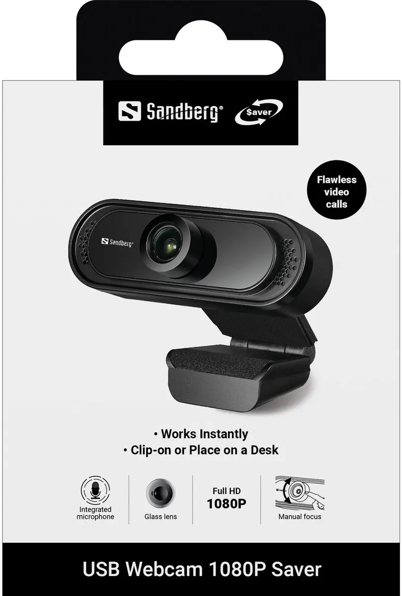 Sandberg 333-96 USB Webcam 1080P - Zwart