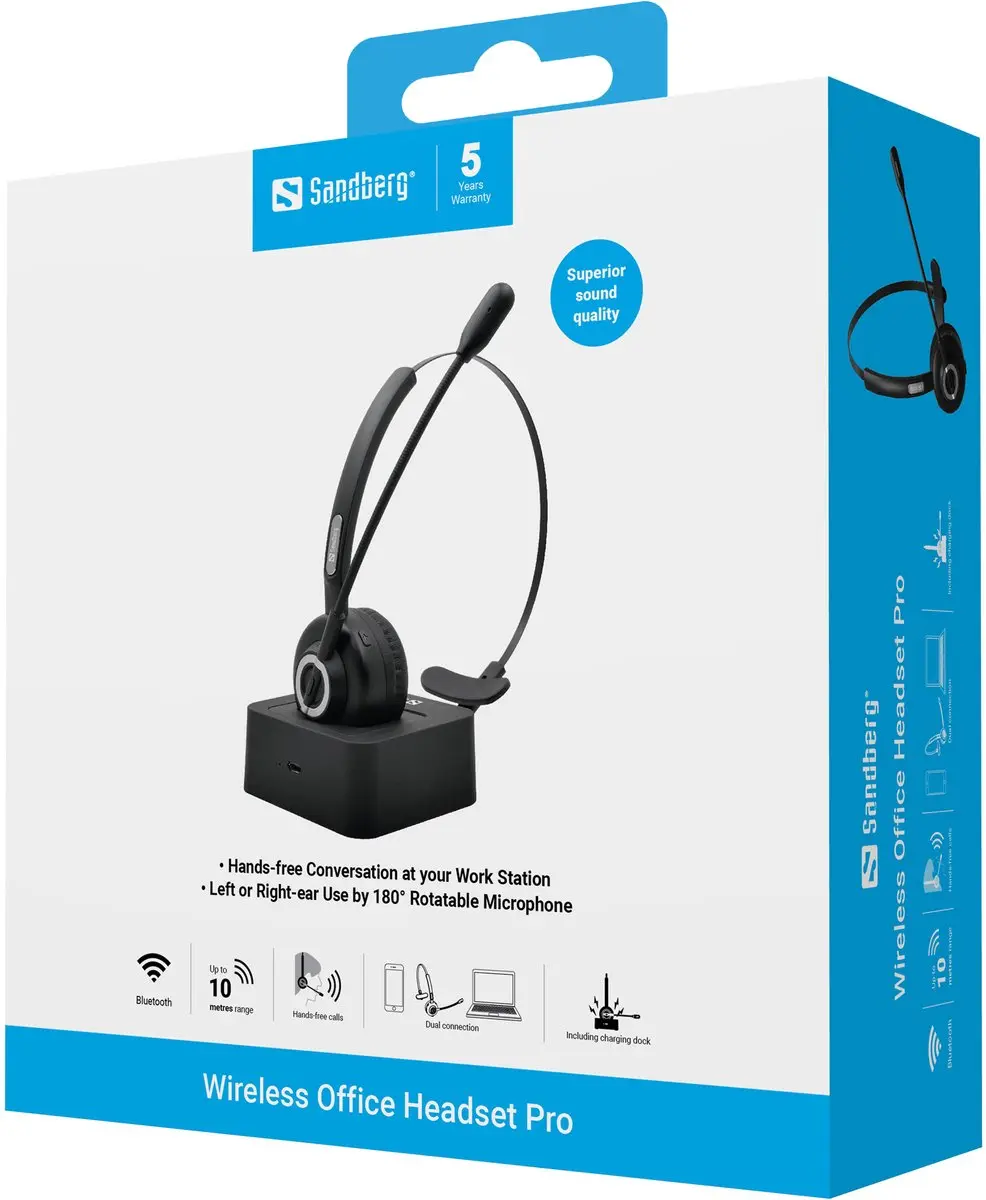 Sandberg 126-06 Bluetooth Headset Pro - Zwart