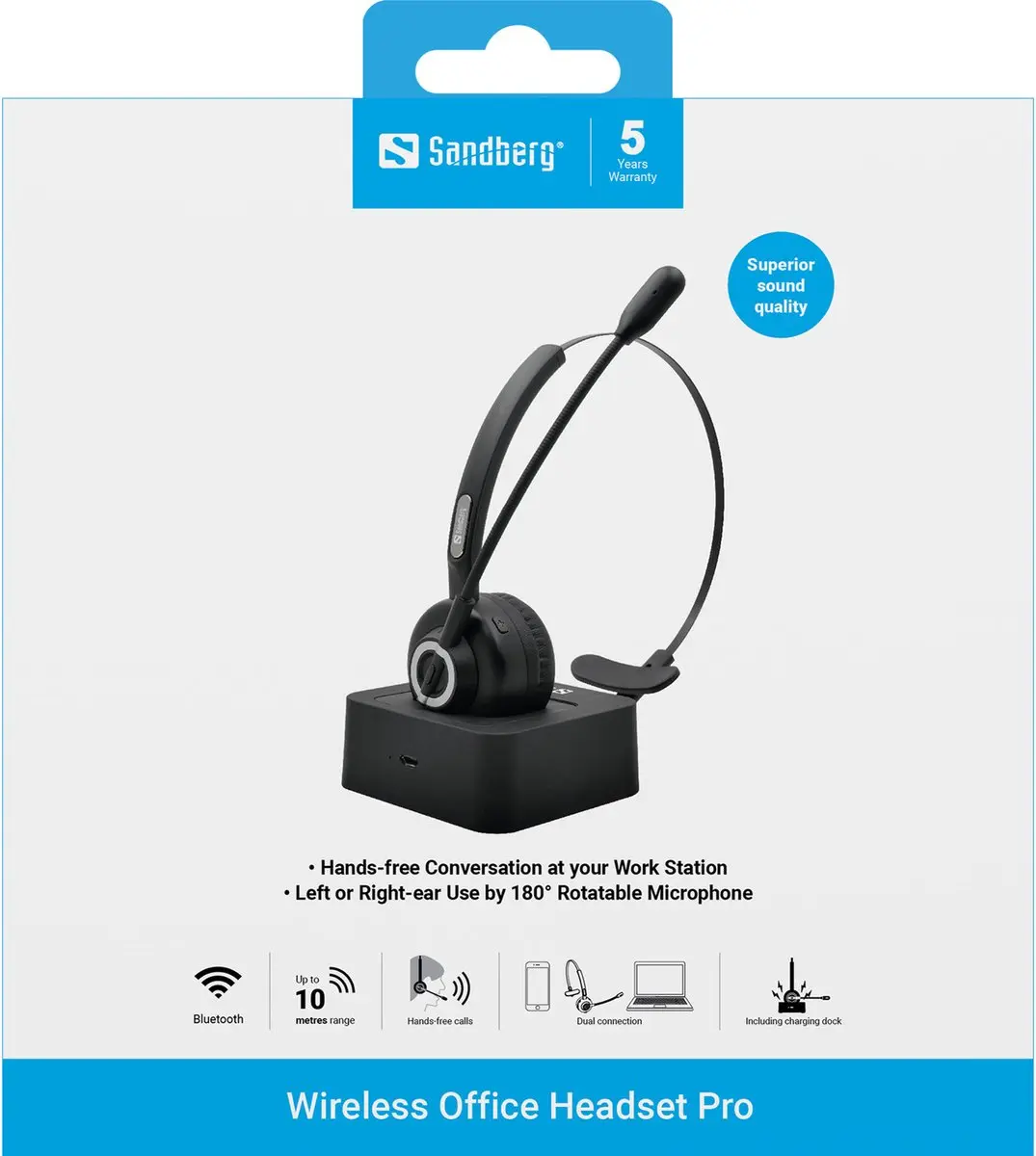 Sandberg 126-06 Bluetooth Headset Pro - Zwart