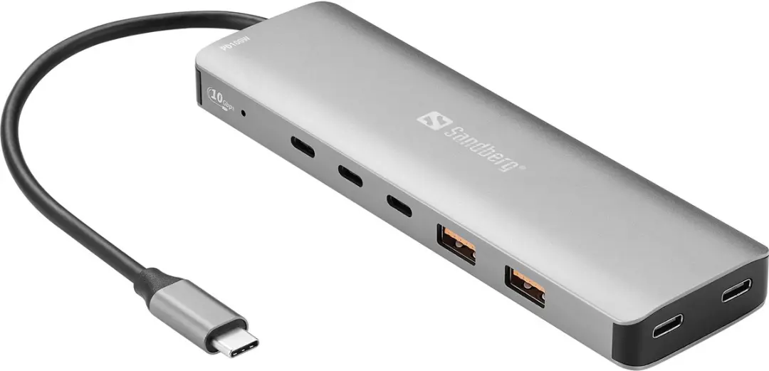 Sandberg 136-79 Laptopdock - USB-C 3.2 Gen 2 - Grijs - afbeelding 6 van 6