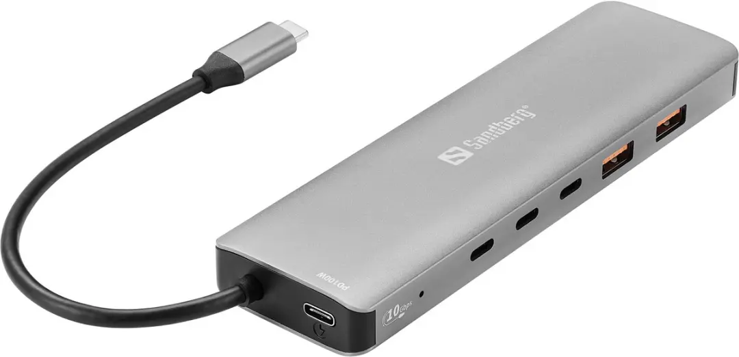 Sandberg 136-79 Laptopdock - USB-C 3.2 Gen 2 - Grijs