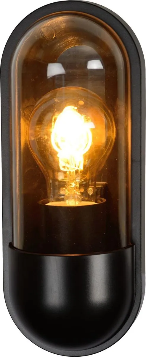 Lucide Capsule Wandlamp E27 IP54 - Zwart